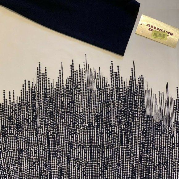 🎉HP🎉Allison Daley Women Blue & White Shirt SZ PM/M Scoop Neckline 3/4 Sleeve - Picture 8 of 11